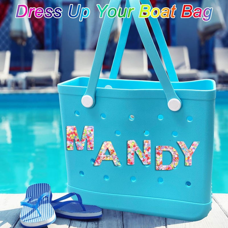 HLUWA Letter Charms for Bogg and Simply Southern Bags - Alphabet Sequin Lettering Accessories, Insert Decorative Letters for Handbag, Beach Tote - Image 5